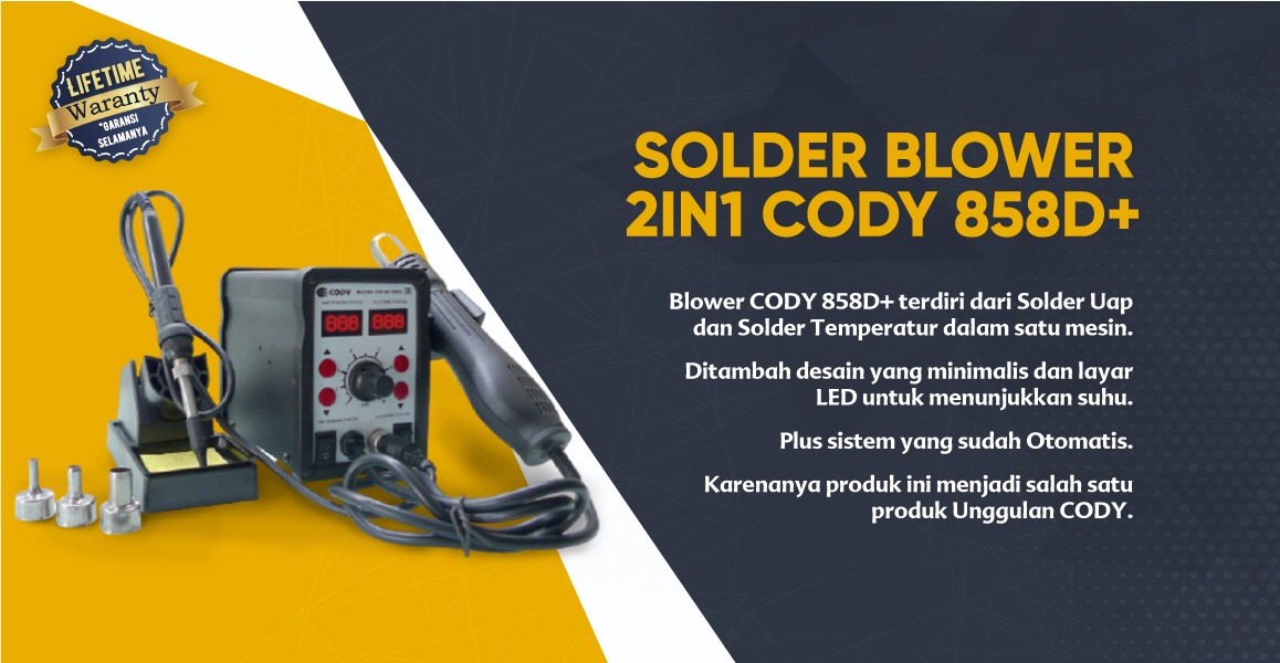 Solder Uap 2 in 1 CODY 858D+